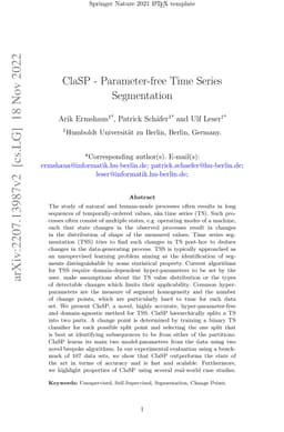 ClaSP -- Parameter-free Time Series Segmentation