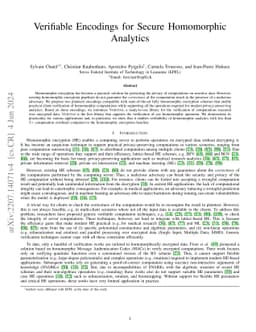 Verifiable Encodings for Secure Homomorphic Analytics