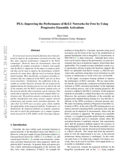 PEA: Improving the Performance of ReLU Networks for Free by Using
  Progressive Ensemble Activations