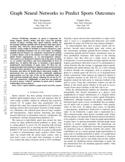 Graph Neural Networks to Predict Sports Outcomes