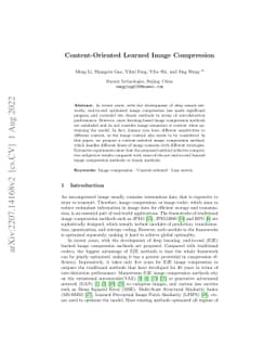 Content-oriented learned image compression
