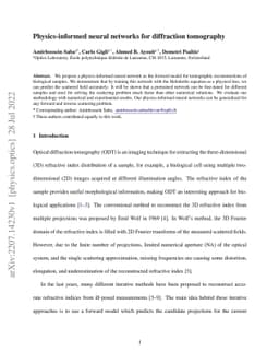 Physics-informed neural networks for diffraction tomography