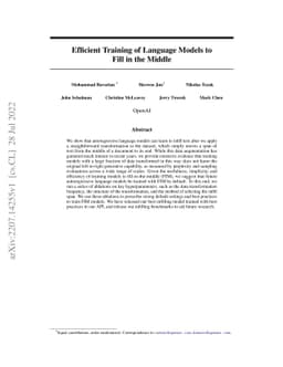 Efficient Training of Language Models to Fill in the Middle