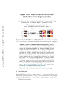 Depth Field Networks for Generalizable Multi-view Scene Representation