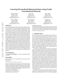 Learning Personalized Representations using Graph Convolutional Network