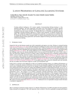 Latent Properties of Lifelong Learning Systems