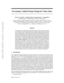Pro-tuning: Unified Prompt Tuning for Vision Tasks