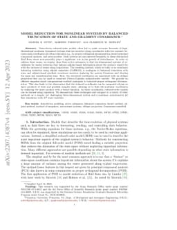 Model Reduction for Nonlinear Systems by Balanced Truncation of State
  and Gradient Covariance