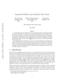 Sequential Models in the Synthetic Data Vault