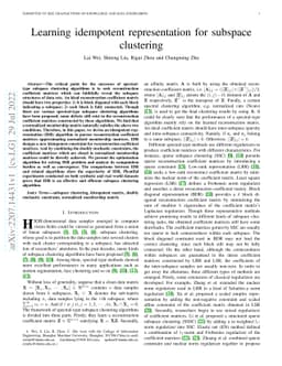 Learning idempotent representation for subspace clustering