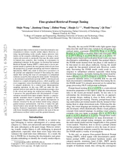 Fine-grained Retrieval Prompt Tuning