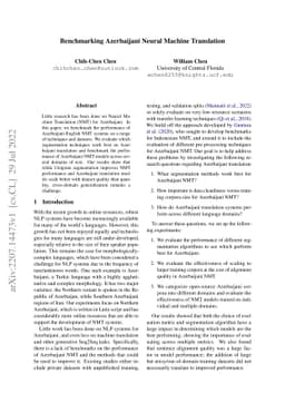 Benchmarking Azerbaijani Neural Machine Translation