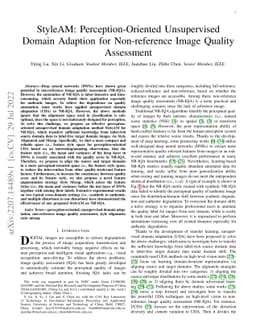 StyleAM: Perception-Oriented Unsupervised Domain Adaption for
  Non-reference Image Quality Assessment