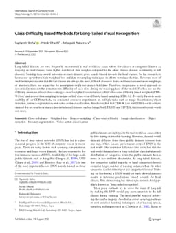 Class-Difficulty Based Methods for Long-Tailed Visual Recognition
