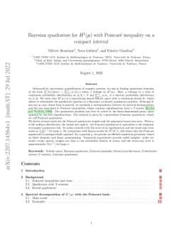 Bayesian quadrature for $H^1(μ)$ with Poincaré inequality on a
  compact interval