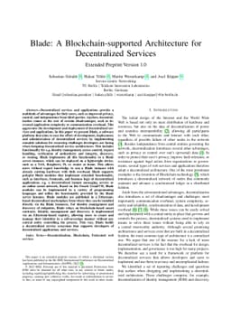 Blade: A Blockchain-supported Architecture for Decentralized Services