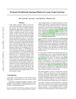 Stochastic Parallelizable Eigengap Dilation for Large Graph Clustering
