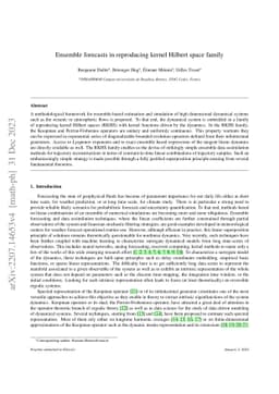 Ensemble forecasts in reproducing kernel Hilbert space family