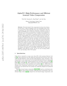 AlphaVC: High-Performance and Efficient Learned Video Compression