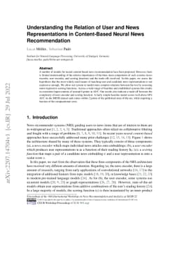 Understanding the Relation of User and News Representations in
  Content-Based Neural News Recommendation