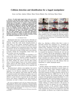 Collision detection and identification for a legged manipulator