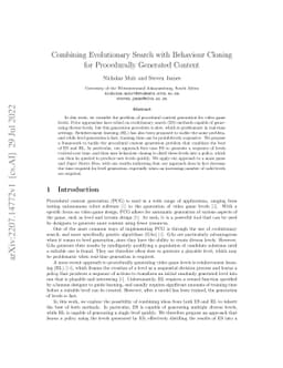 Combining Evolutionary Search with Behaviour Cloning for Procedurally
  Generated Content