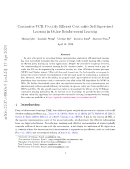 Contrastive UCB: Provably Efficient Contrastive Self-Supervised Learning
  in Online Reinforcement Learning