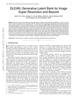 GLEAN: Generative Latent Bank for Image Super-Resolution and Beyond