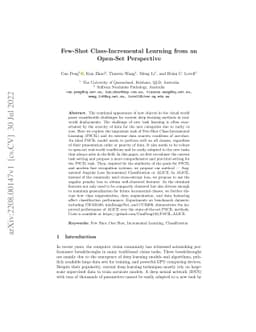 Few-Shot Class-Incremental Learning from an Open-Set Perspective