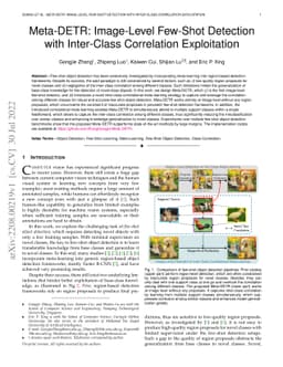Meta-DETR: Image-Level Few-Shot Detection with Inter-Class Correlation
  Exploitation
