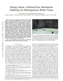 Energy-Aware, Collision-Free Information Gathering for Heterogeneous
  Robot Teams