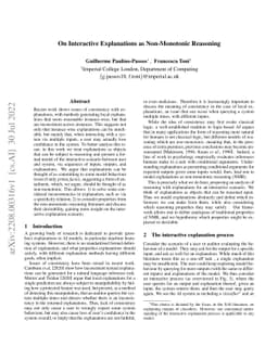 On Interactive Explanations as Non-Monotonic Reasoning