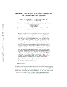 Skeleton-Parted Graph Scattering Networks for 3D Human Motion Prediction