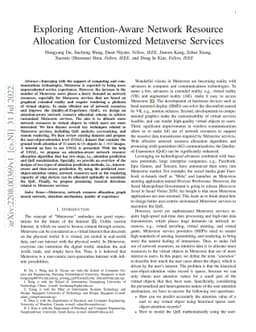 Exploring Attention-Aware Network Resource Allocation for Customized
  Metaverse Services