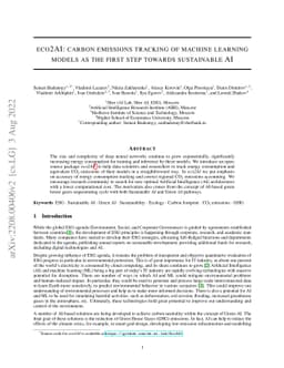 Eco2AI: carbon emissions tracking of machine learning models as the
  first step towards sustainable AI