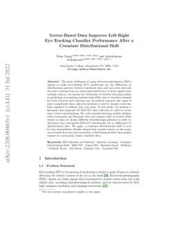 Vector-Based Data Improves Left-Right Eye-Tracking Classifier
  Performance After a Covariate Distributional Shift