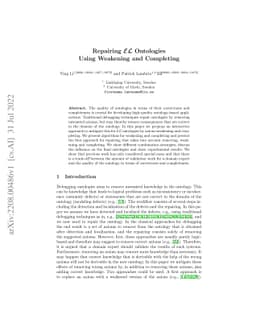 Repairing $\mathcal{EL}$ Ontologies Using Weakening and Completing