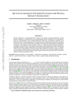 Quantum Adaptive Fourier Features for Neural Density Estimation