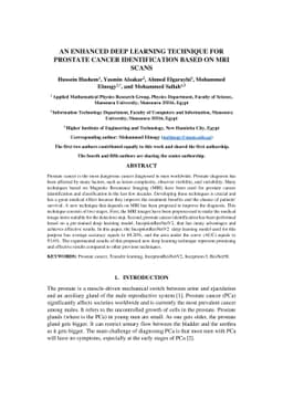 An Enhanced Deep Learning Technique for Prostate Cancer Identification
  Based on MRI Scans