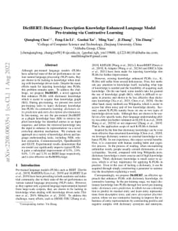 DictBERT: Dictionary Description Knowledge Enhanced Language Model
  Pre-training via Contrastive Learning