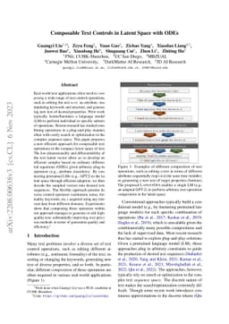 Composable Text Controls in Latent Space with ODEs