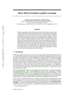 Dress Well via Fashion Cognitive Learning