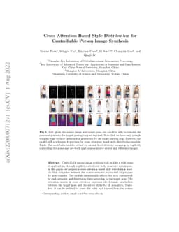 Cross Attention Based Style Distribution for Controllable Person Image
  Synthesis