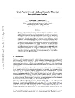 Graph Neural Network with Local Frame for Molecular Potential Energy
  Surface