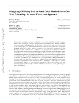 Mitigating Off-Policy Bias in Actor-Critic Methods with One-Step
  Q-learning: A Novel Correction Approach