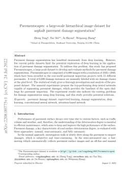 Pavementscapes: a large-scale hierarchical image dataset for asphalt
  pavement damage segmentation