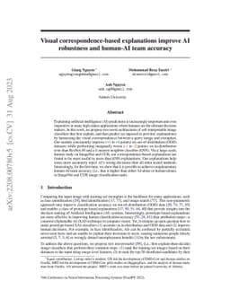 Visual correspondence-based explanations improve AI robustness and
  human-AI team accuracy