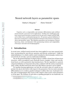 Neural network layers as parametric spans
