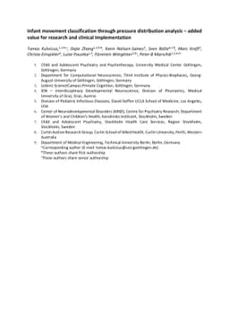 Infant movement classification through pressure distribution analysis