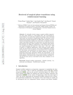 Retrieval of surgical phase transitions using reinforcement learning